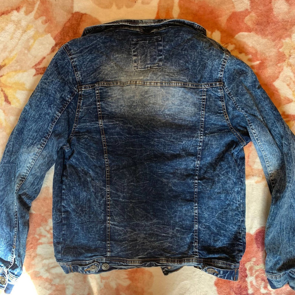 Black Pike Blue Denim Jean Jacket Size L - Picture 2 of 12